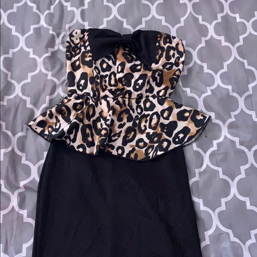Strapless Cheetah Dress